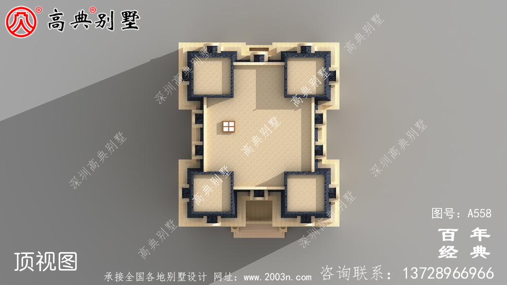 農村五樓法式別墅設計圖紙及效果圖，整體風格細節精致