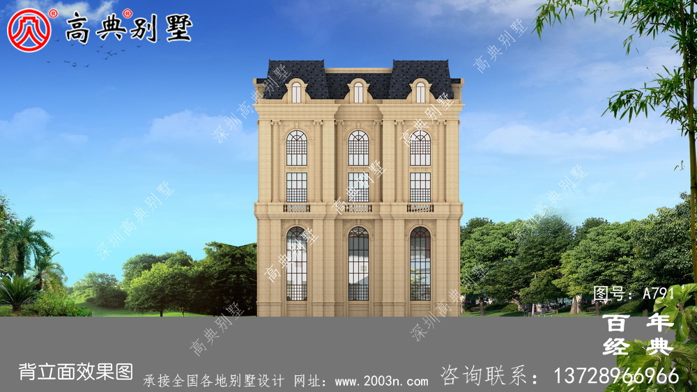 五層法式別墅設計圖紙,客廳中空復式,豪華大氣