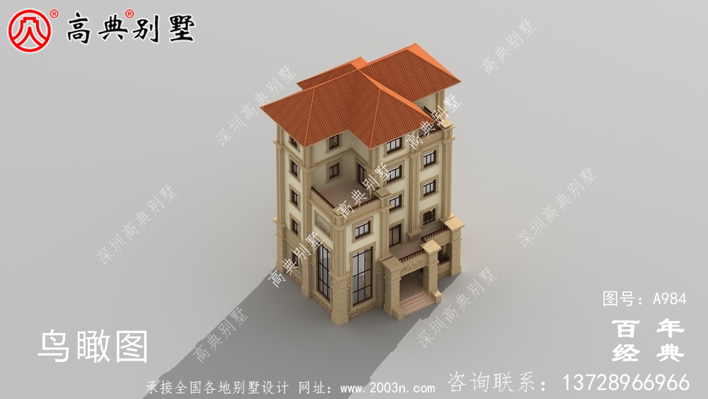 簡單實用的五層農村自建住宅設計，面積159平方米。