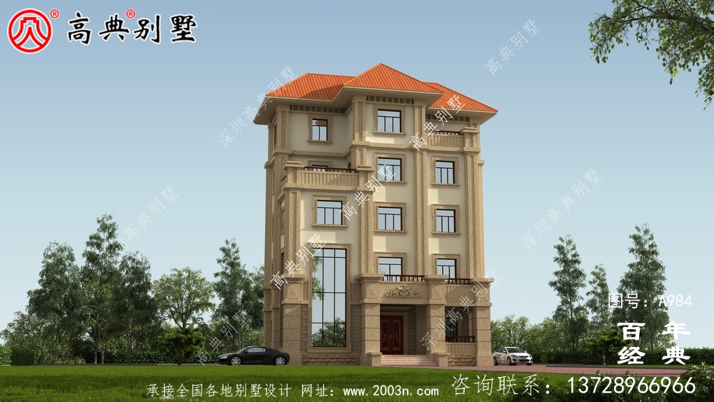 簡單實用的五層農村自建住宅設計，面積159平方米。