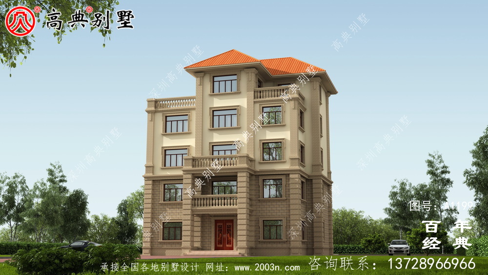 農村大戶型五層自建別墅設計圖紙,室內功能齊全