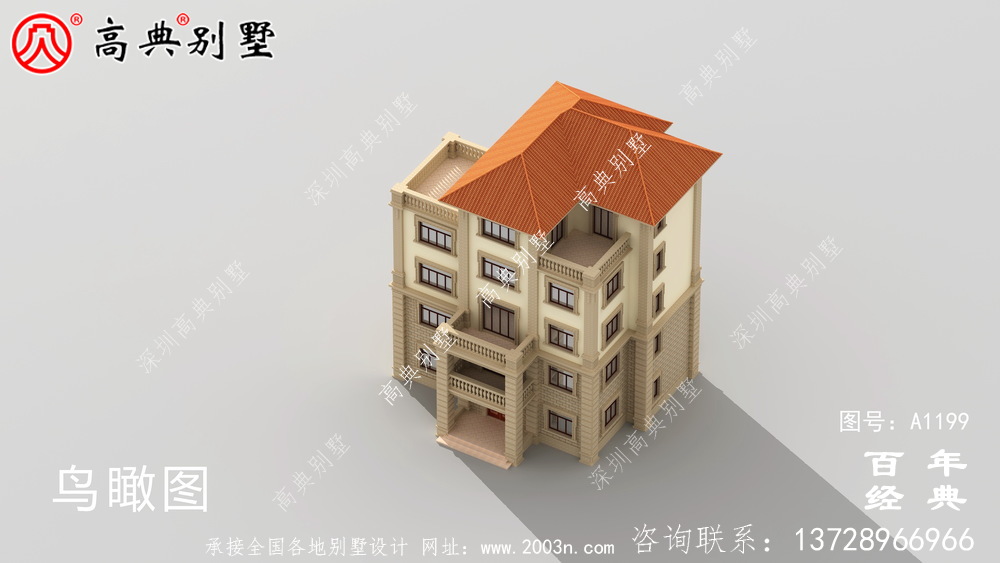 農村大戶型五層自建別墅設計圖紙,室內功能齊全