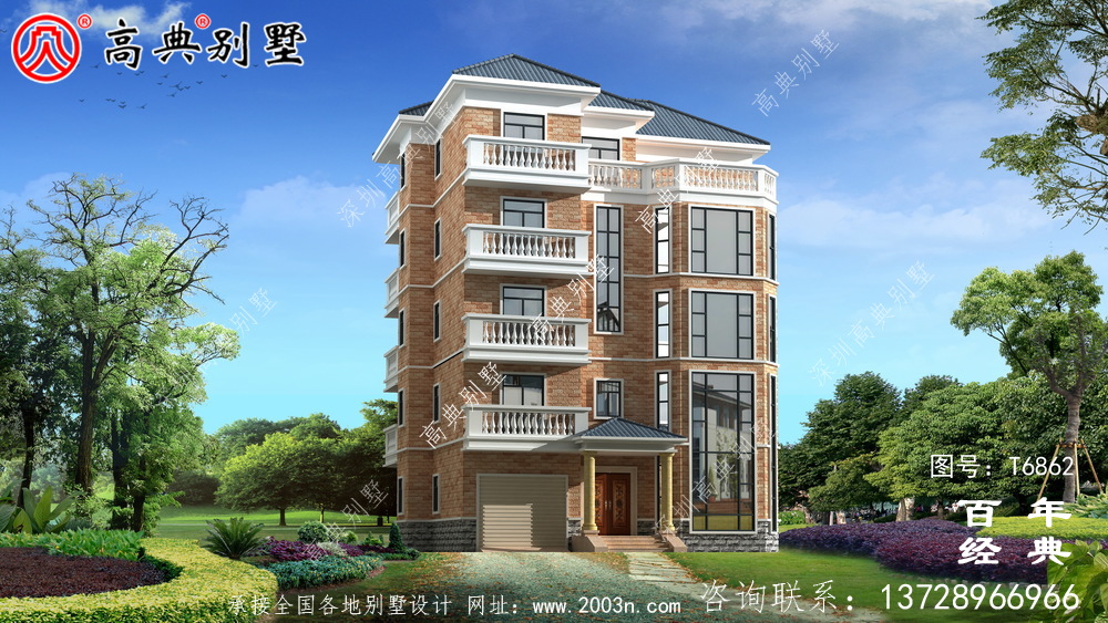 農村五層建筑設計,占地743平方米,歐式高端大氣