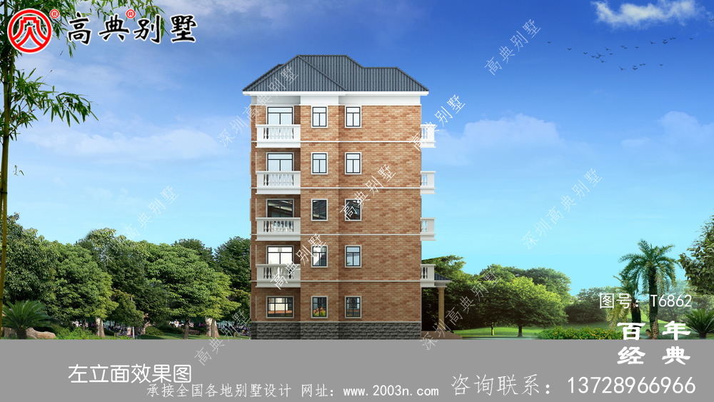 農村五層建筑設計,占地743平方米,歐式高端大氣