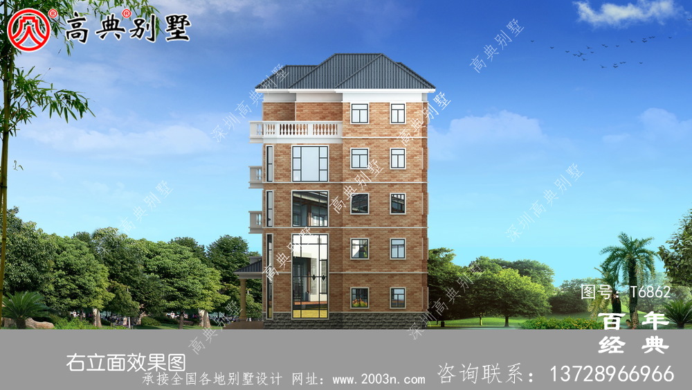 農村五層建筑設計,占地743平方米,歐式高端大氣