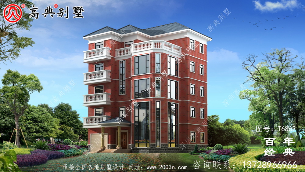 農村五層建筑設計,占地743平方米,歐式高端大氣
