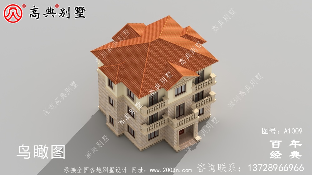 美麗實用的三層別墅設計圖紙,施工簡單造價低