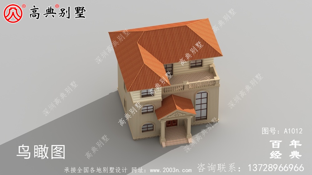 農村簡歐三層住宅設計圖紙、效果圖+全套施工圖