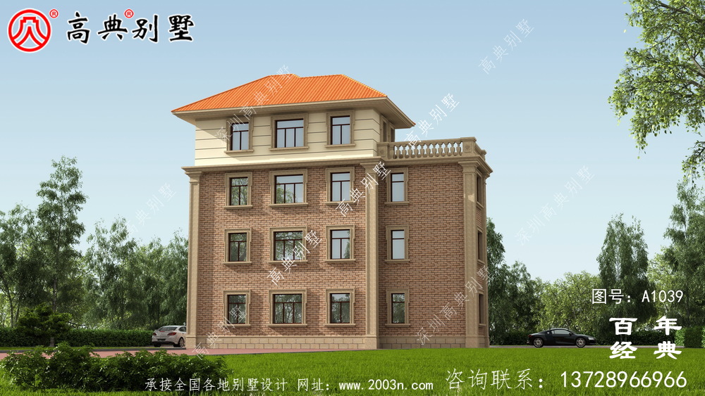 四層自營住宅設計圖紙設計照片，復式農村別墅，廚房獨立清潔衛生
