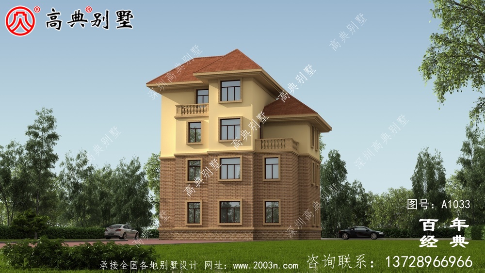 歐式三層別墅設計建筑圖紙及外型設計效果圖