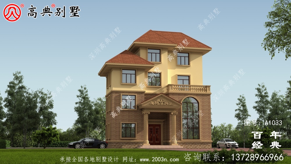 歐式三層別墅設計建筑圖紙及外型設計效果圖 歐式三層別墅設計建筑圖紙及外型設計效果圖