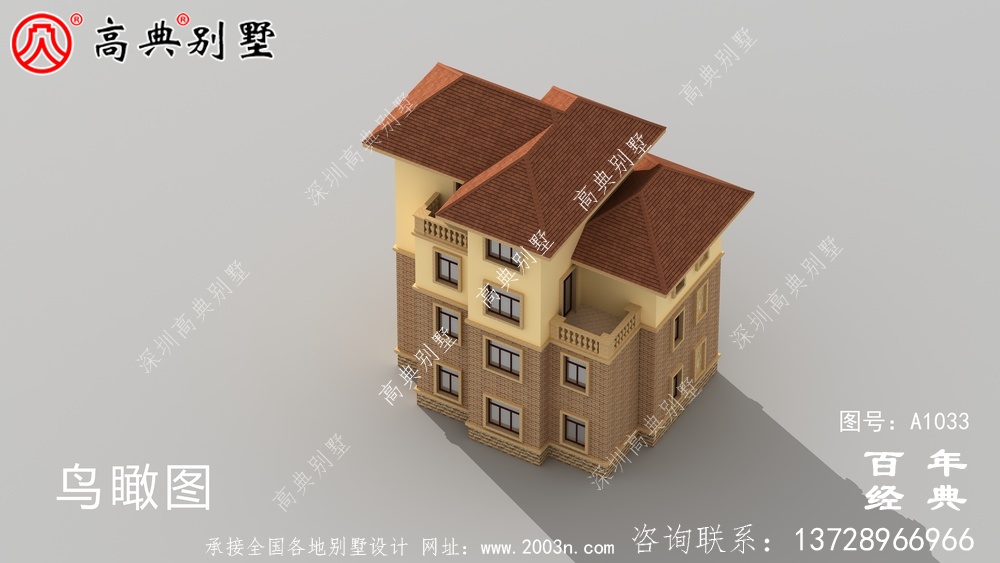 歐式三層別墅設計建筑圖紙及外型設計效果圖