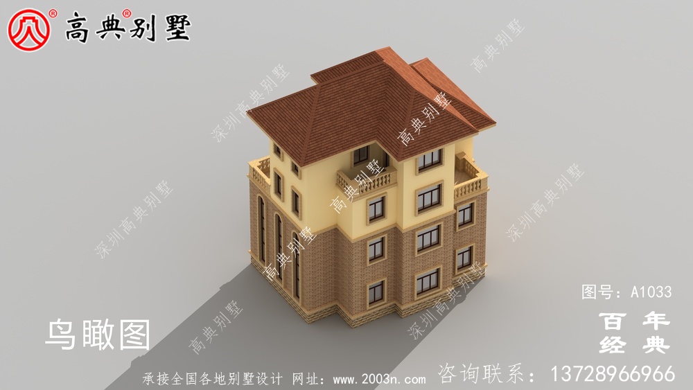 歐式三層別墅設計建筑圖紙及外型設計效果圖