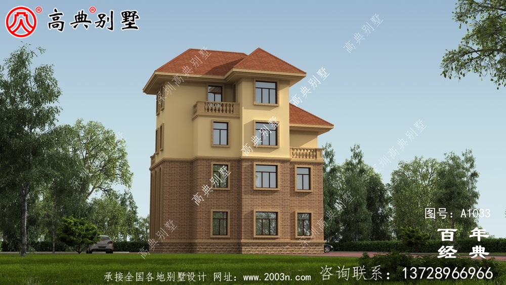 歐式三層別墅設計建筑圖紙及外型設計效果圖