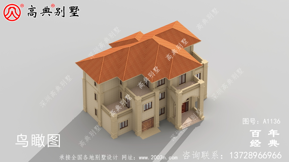 歐式三層別墅設(shè)計圖及效果圖,帶車庫設(shè)計房屋精選