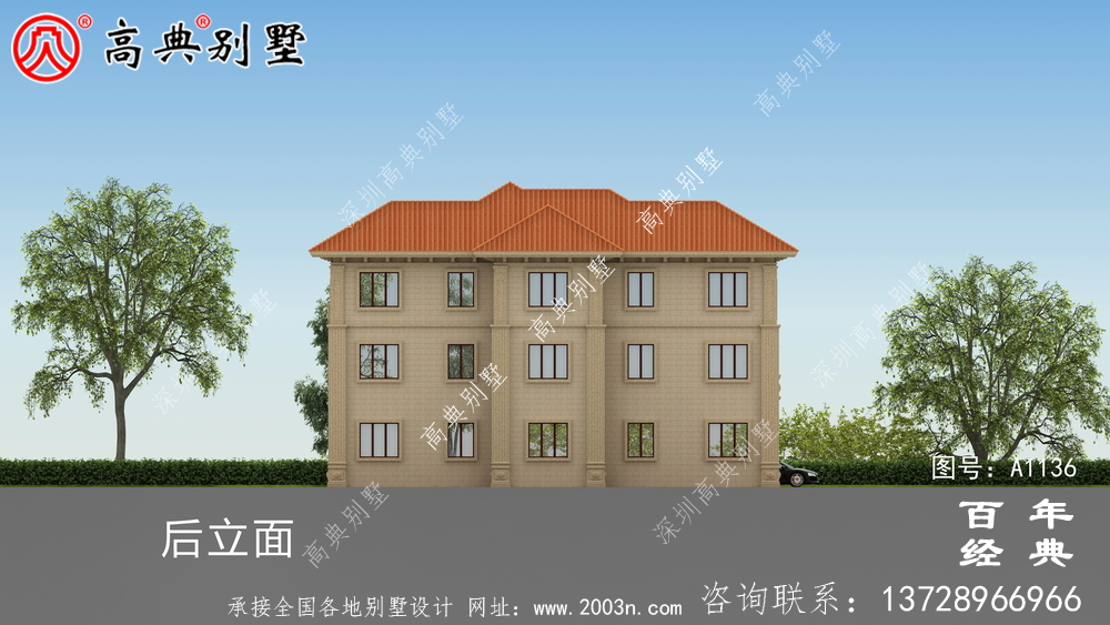 歐式三層別墅設(shè)計圖及效果圖,帶車庫設(shè)計房屋精選