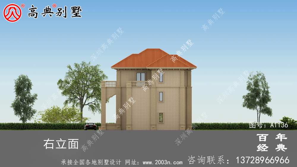 歐式三層別墅設(shè)計圖及效果圖,帶車庫設(shè)計房屋精選