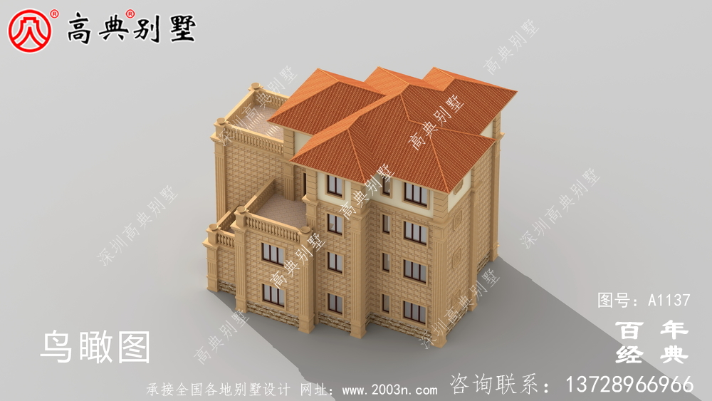 新農村四層別墅設計圖紙和效果圖,全套cad建筑圖紙