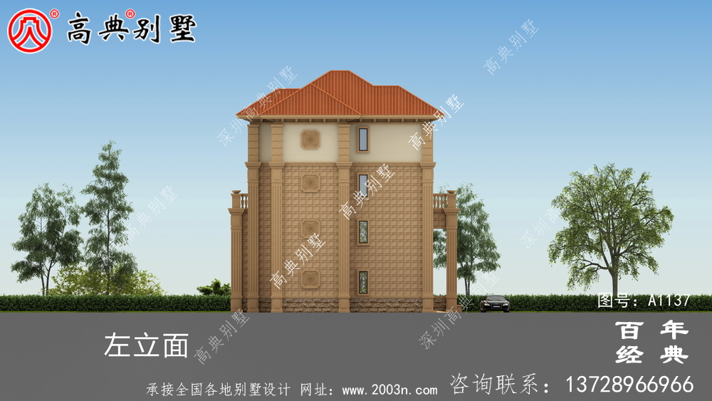 新農村四層別墅設計圖紙和效果圖,全套cad建筑圖紙