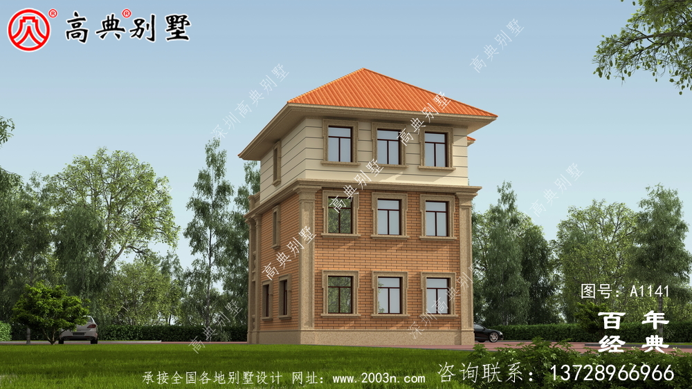 鄉(xiāng)村房屋歐式三層設計圖,簡單大氣造價低