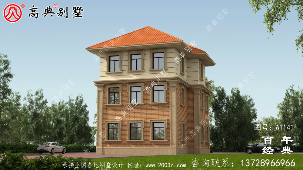 鄉(xiāng)村房屋歐式三層設計圖,簡單大氣造價低