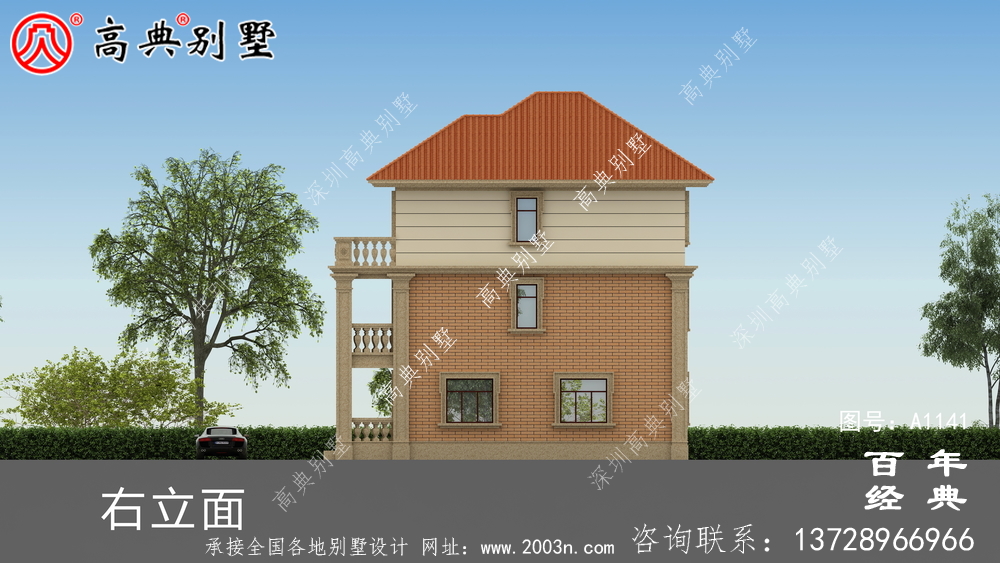 鄉(xiāng)村房屋歐式三層設計圖,簡單大氣造價低