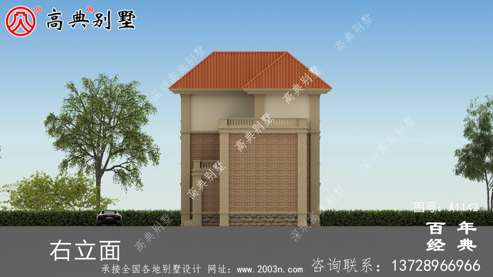 三層新農村別墅設計圖,CAD設計圖+HD效果圖