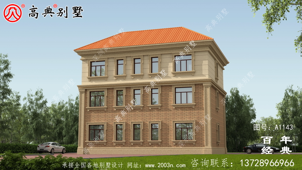 新農(nóng)村一棟帶陽(yáng)臺(tái)的實(shí)用三層住宅設(shè)計(jì)圖面積為155平方米。