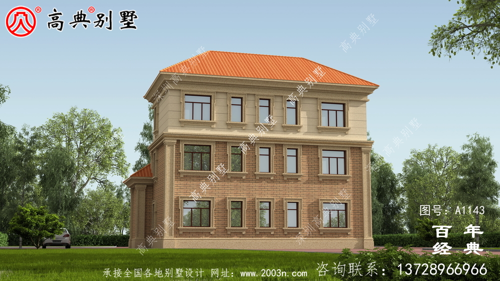 新農(nóng)村一棟帶陽(yáng)臺(tái)的實(shí)用三層住宅設(shè)計(jì)圖面積為155平方米。