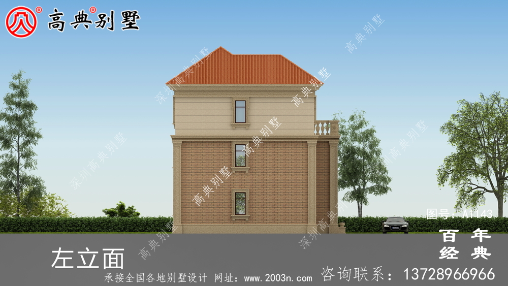 新農(nóng)村一棟帶陽(yáng)臺(tái)的實(shí)用三層住宅設(shè)計(jì)圖面積為155平方米。