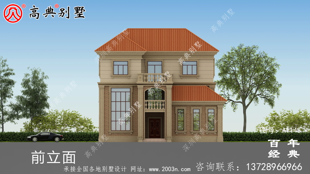 新農(nóng)村一棟帶陽(yáng)臺(tái)的實(shí)用三層住宅設(shè)計(jì)圖面積為155平方米。