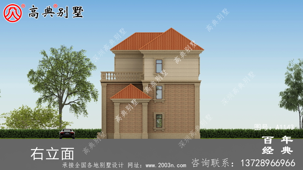 新農(nóng)村一棟帶陽(yáng)臺(tái)的實(shí)用三層住宅設(shè)計(jì)圖面積為155平方米。
