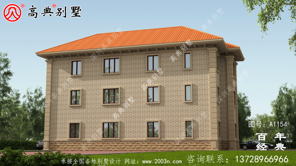 243平方米歐式三層別墅設計圖紙，效果圖一套cad施工圖