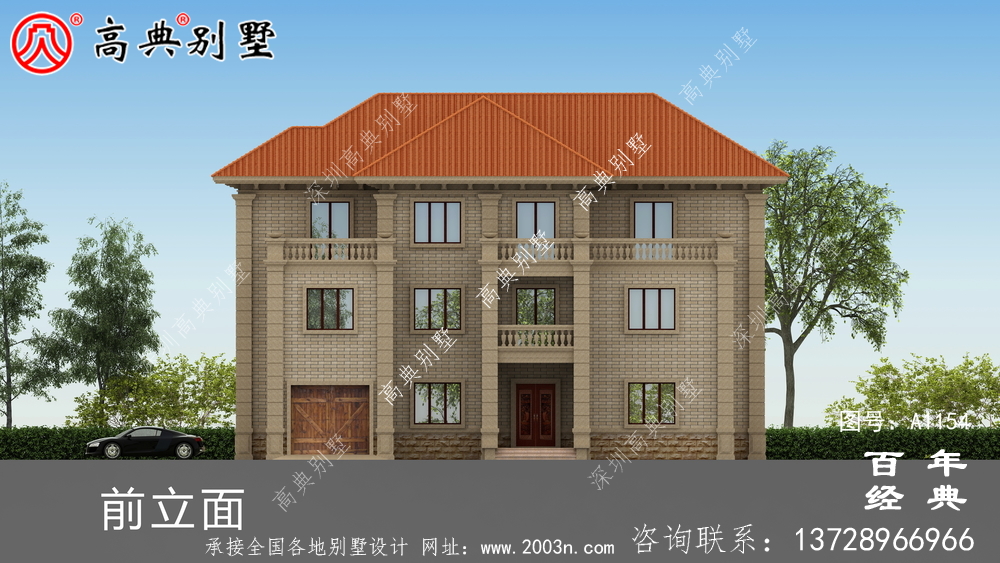 243平方米歐式三層別墅設計圖紙，效果圖一套cad施工圖