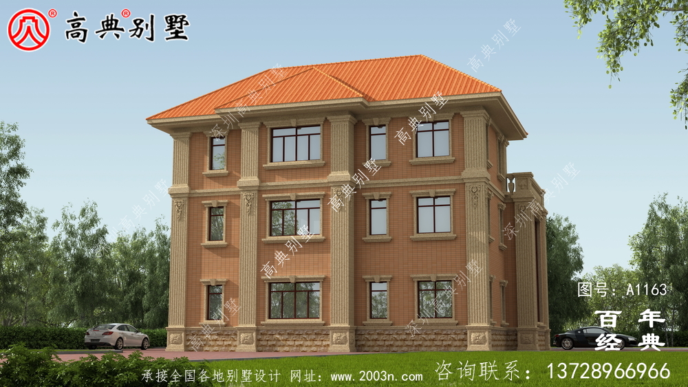 三樓歐式別墅設計圖，別墅設計方案(含效果圖)