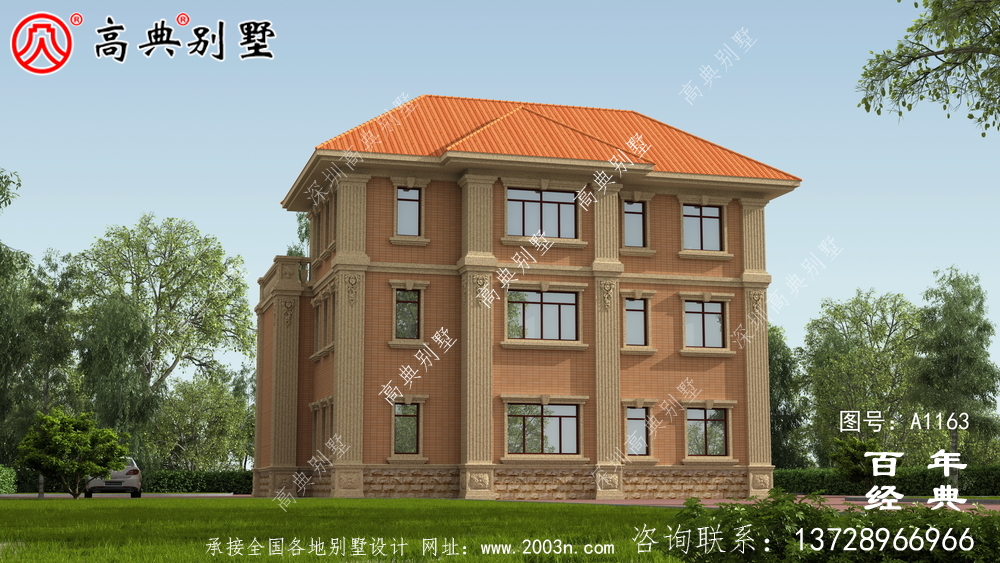 三樓歐式別墅設計圖，別墅設計方案(含效果圖)