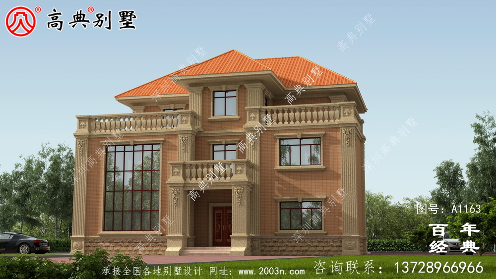 三樓歐式別墅設計圖，別墅設計方案(含效果圖)