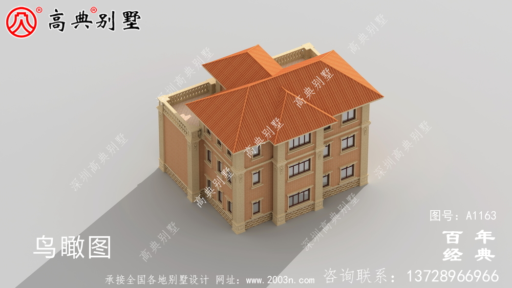 三樓歐式別墅設計圖，別墅設計方案(含效果圖)