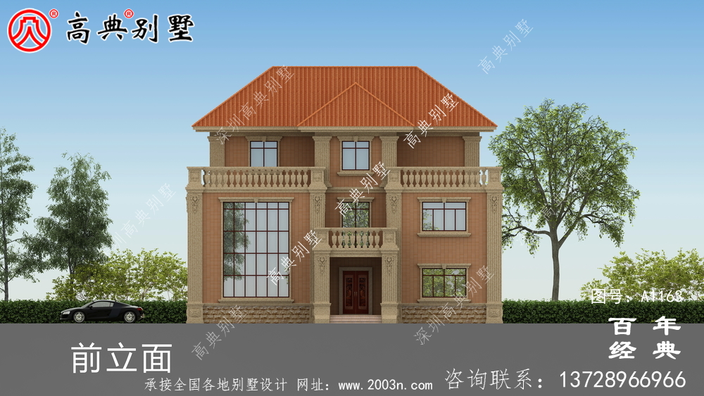 三樓歐式別墅設計圖，別墅設計方案(含效果圖)