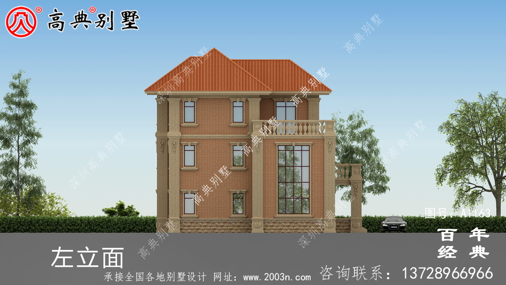 三樓歐式別墅設計圖，別墅設計方案(含效果圖)