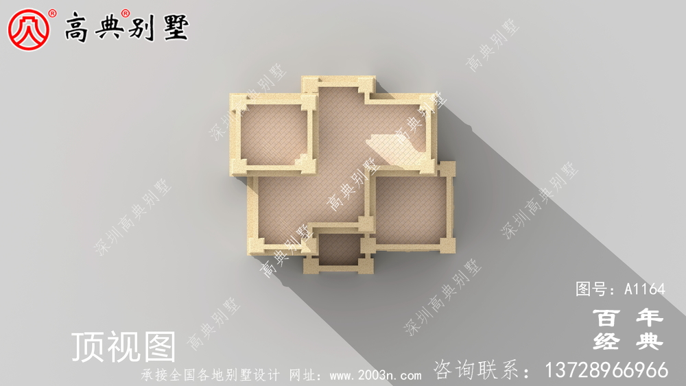 屋頂帶露臺的三層別墅全套設計圖紙(包括外觀效果圖)