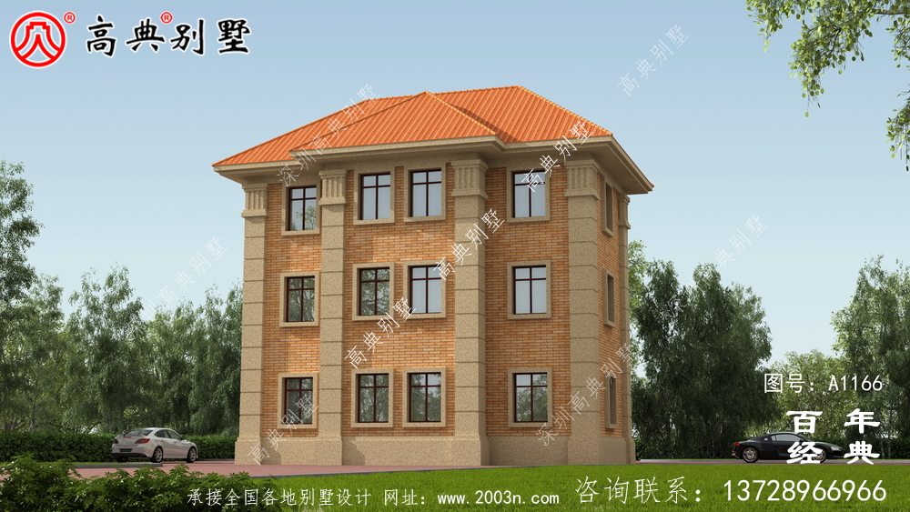 三層新農村住宅設計圖紙(包括效果圖)和別墅設計圖紙