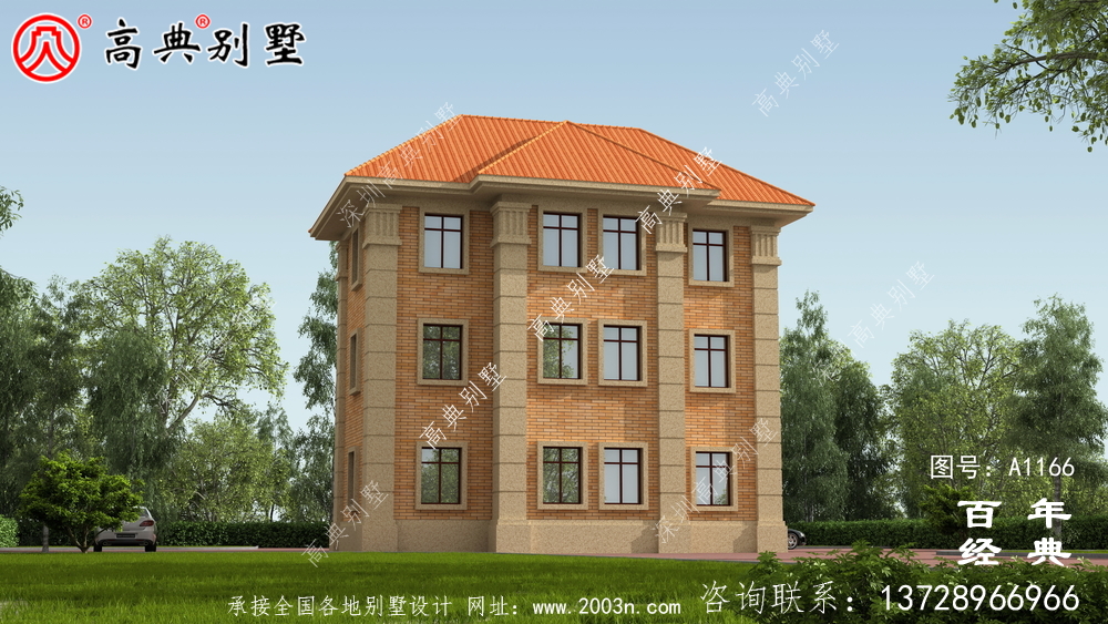 三層新農村住宅設計圖紙(包括效果圖)和別墅設計圖紙