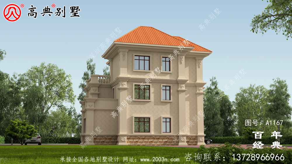 歐式三層別墅住宅設(shè)計(jì)圖紙及效果圖