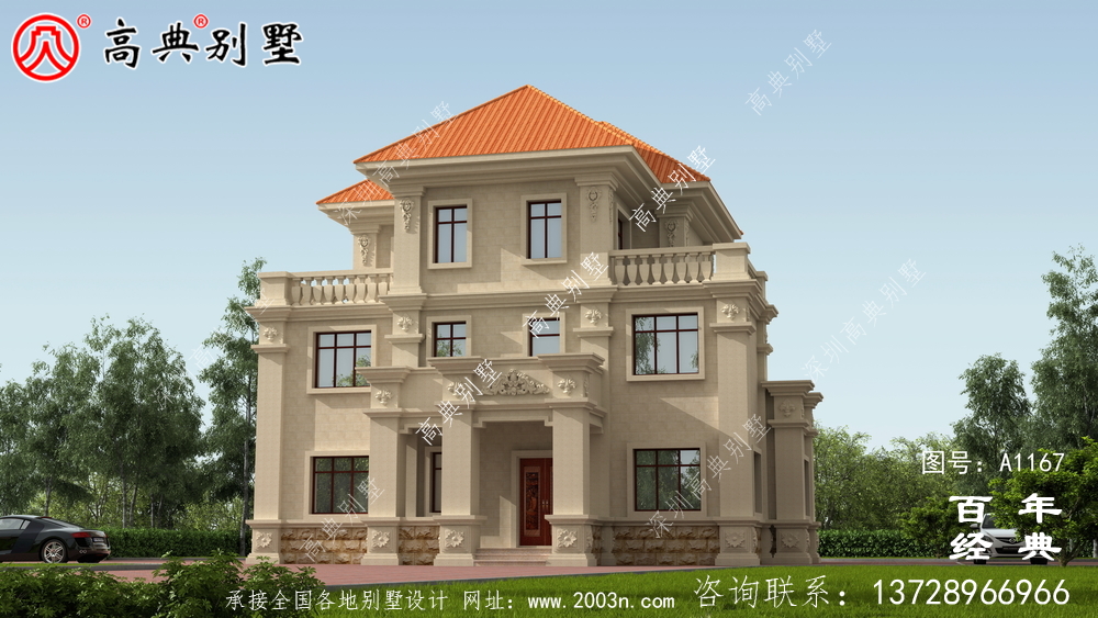 歐式三層別墅住宅設(shè)計(jì)圖紙及效果圖