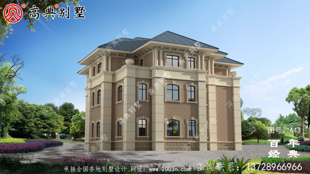 新農村建設三層帶陽臺小別墅設計圖紙 鄉村三層建造房屋設計圖