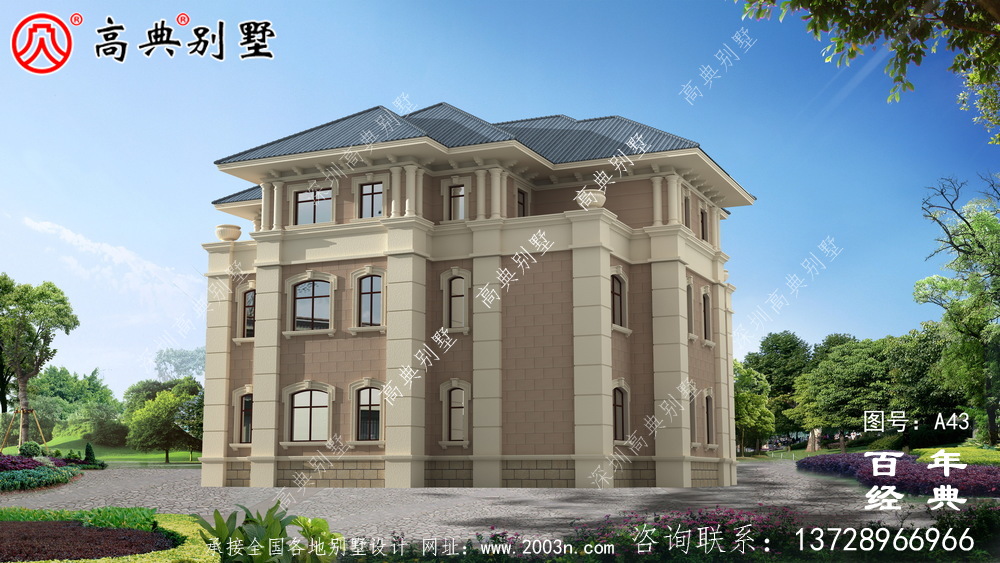 新農村建設三層帶陽臺小別墅設計圖紙 鄉村三層建造房屋設計圖