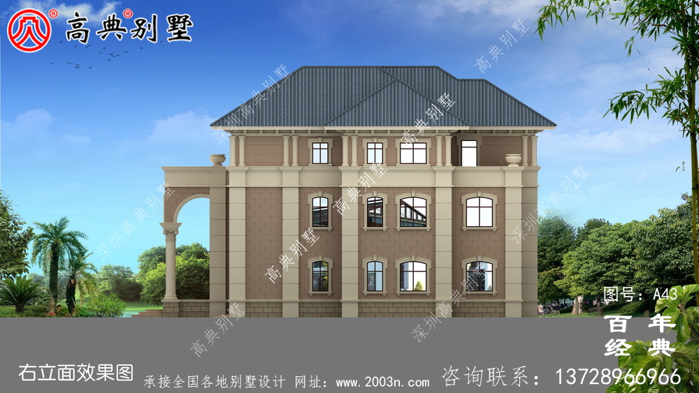 新農村建設三層帶陽臺小別墅設計圖紙 鄉村三層建造房屋設計圖