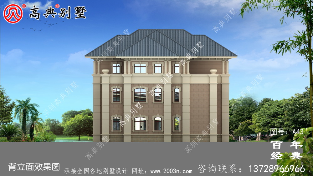 新農村建設三層帶陽臺小別墅設計圖紙 鄉村三層建造房屋設計圖