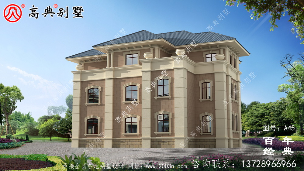 農村歐式三層別墅設計圖 三層農村建筑師設計圖